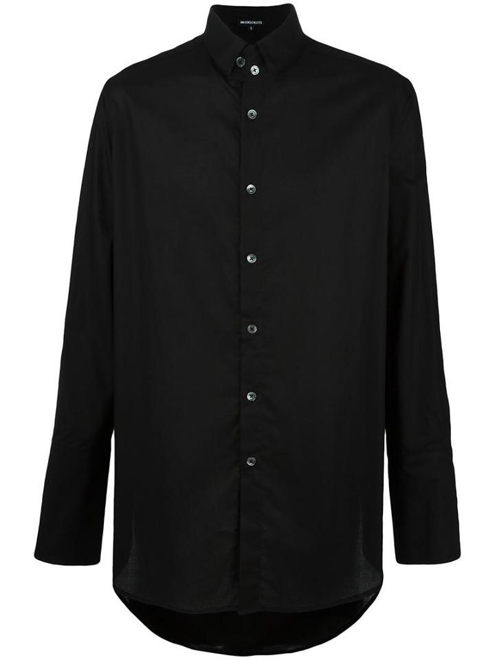 Ann Demeulemeester Plain Shirt, Men's, Size: Large, Black, Cotton
