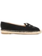 Charlotte Olympia Cat Detail Terry Espadrilles - Black