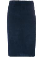 Stouls Gilda Pencil Skirt, Women's, Size: Small, Blue, Cotton/suede/spandex/elastane/lyocell