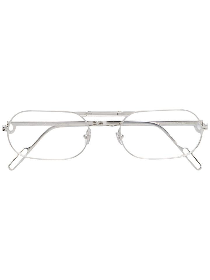 Cartier Oval Lens Glasses - Silver