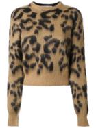 Toga Leopard Pattern Jacquard Pullover, Women's, Brown, Nylon/polyester/polyurethane