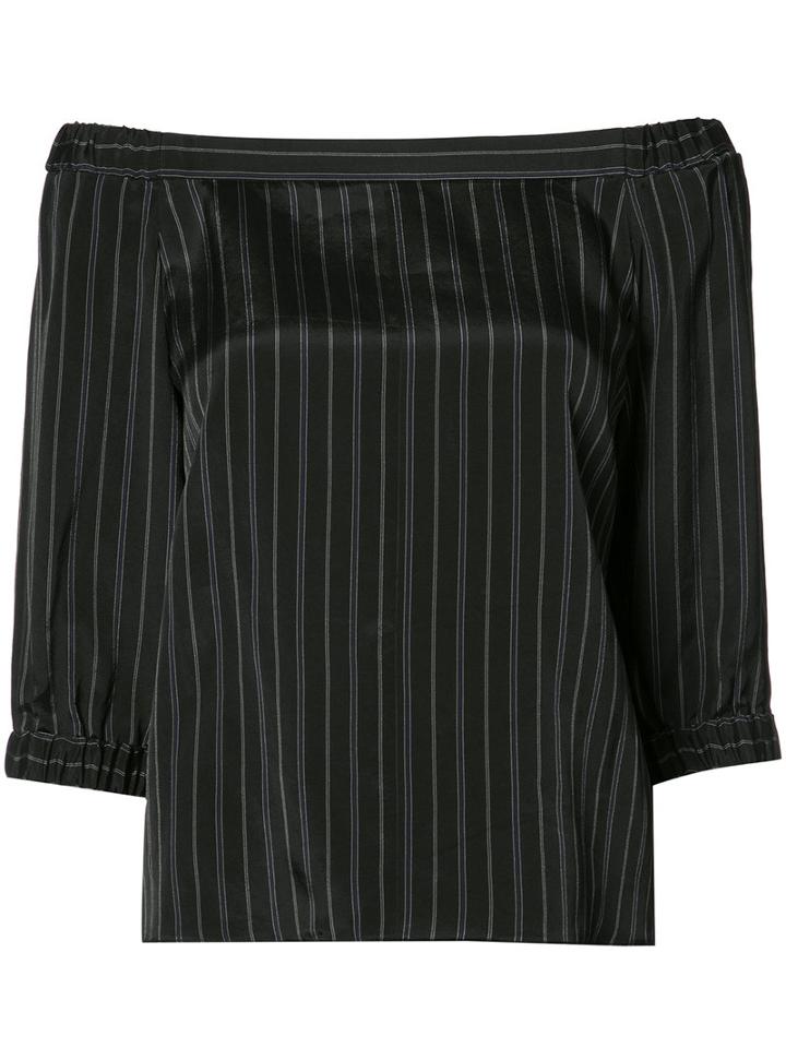 Tibi - Off-the-shoulder Blouse - Women - Silk/viscose - 2, Women's, Black, Silk/viscose