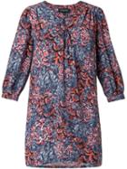 Saloni 'gigi' Eyelet Dress, Women's, Size: 12, Blue, Silk
