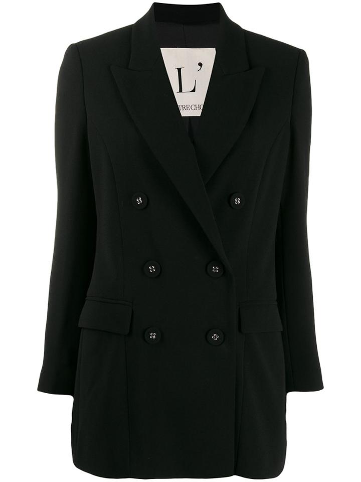 L'autre Chose Double-breasted Oversized Blazer - Black