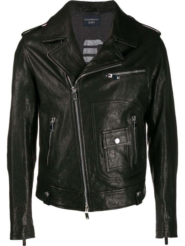 Emporio Armani Classic Biker Jacket - Brown