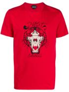Just Cavalli Tiger Skull T-shirt - Red