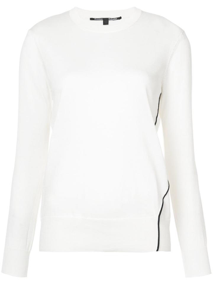 Proenza Schouler Cotton Silk Wave Crewneck - Nude & Neutrals