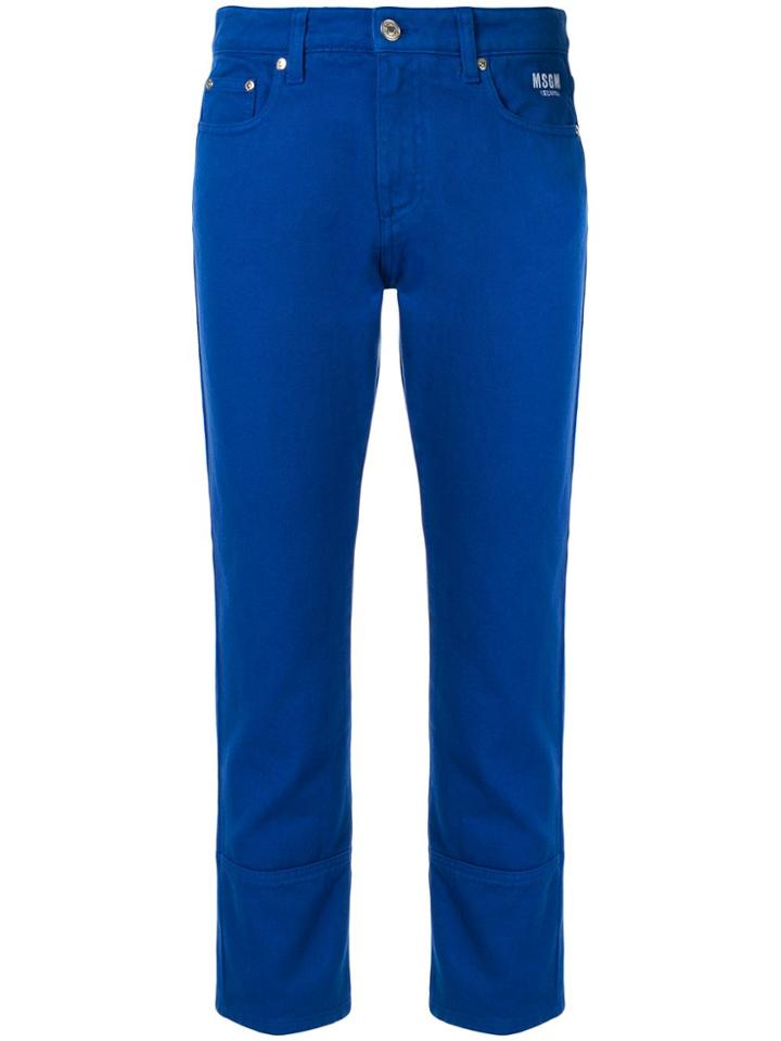 Msgm Slim Fit Trousers - Blue