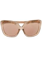 Linda Farrow Cat Eye Sunglasses, Women's, Nude/neutrals, Gold/plastic