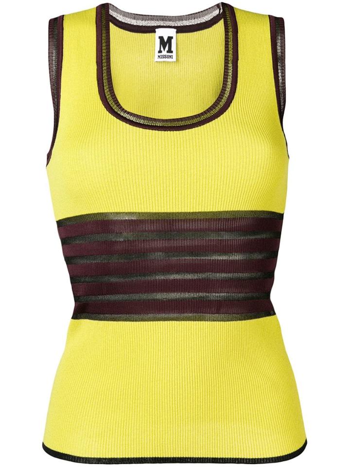 M Missoni Yellow Striped Tank Top
