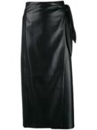 Nanushka Wrap Pencil Skirt - Black