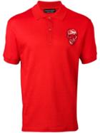 Alexander Mcqueen Skull Embroidered Polo Shirt, Men's, Size: Medium, Red, Cotton