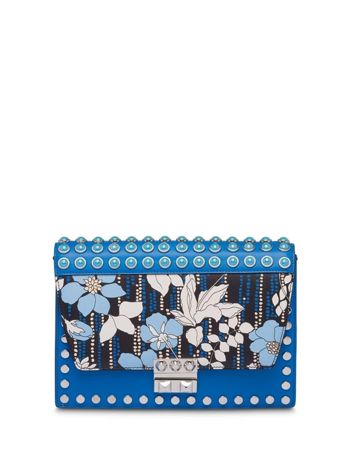 Prada Elektra Leather Shoulder Bag - Blue