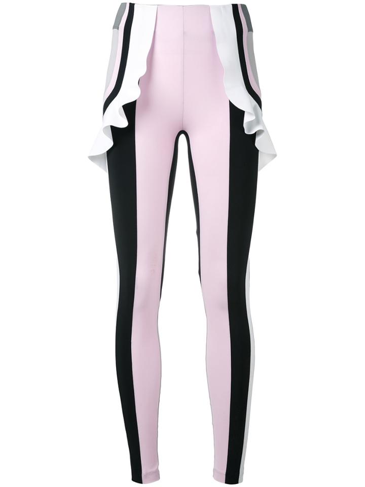 No Ka' Oi Kina Frill Trim Sports Leggings - Grey