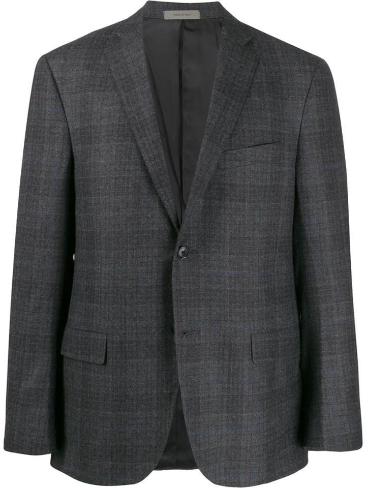 Corneliani Check Single-breasted Coat - Grey