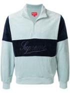 Supreme Velour Half-zip Pullover - Blue