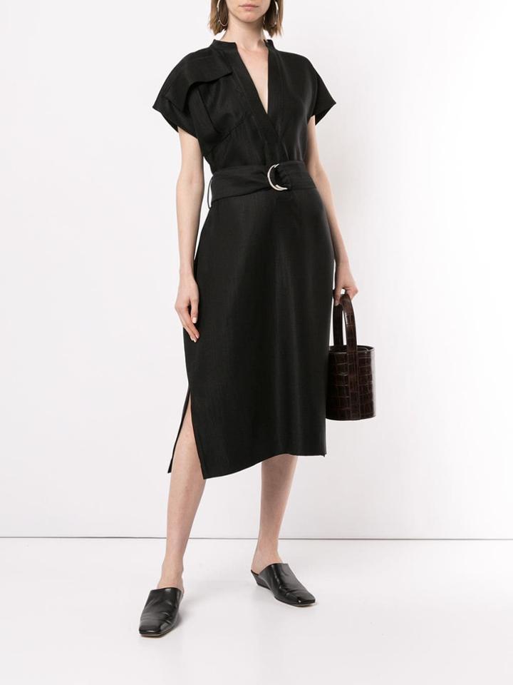 Partow D-ring Belt Midi Dress - Black