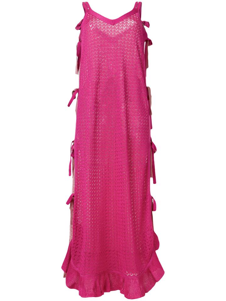 Marco De Vincenzo Tie Knit Dress - Pink & Purple