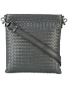Bottega Veneta Interlaced Leather Shoulder Bag, Men's, Black, Calf Leather
