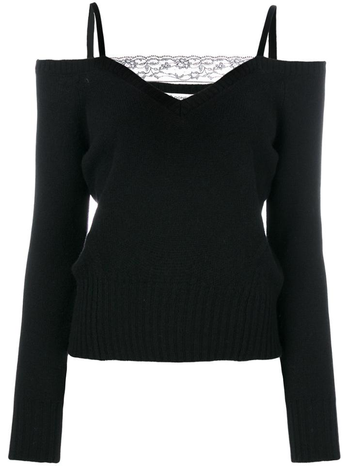 Dondup Off Shoulder Knitted Top - Black