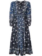 Ulla Johnson Floral Print Midi Dress - Blue