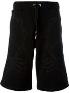 Les Hommes Geometric Print Drawstring Shorts, Men's, Size: Large, Black, Cotton
