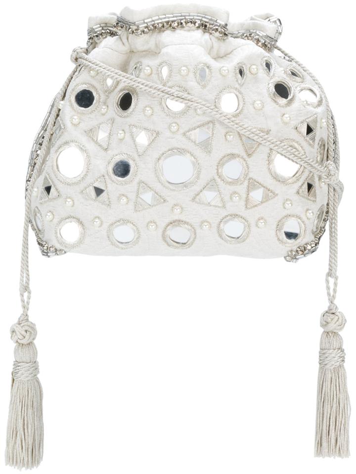 Etro Mirrored Drawstring Shoulder Bag - White