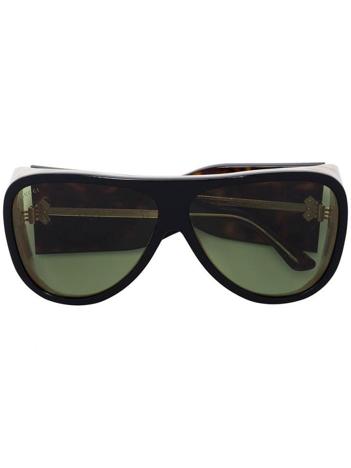 Gucci Eyewear Brown Acetate Sunglasses - Black