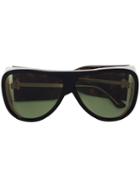 Gucci Eyewear Brown Acetate Sunglasses - Black