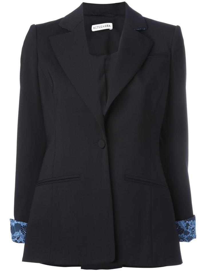 Altuzarra Lace Cuff Blazer, Women's, Size: 38, Black, Virgin Wool/spandex/elastane/polyamide/acetate