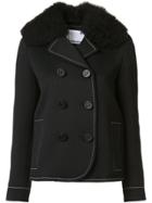 Paco Rabanne Double Breasted Peacoat - Black