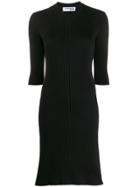 Courrèges Ribbed Knit Sweater Dress - Black