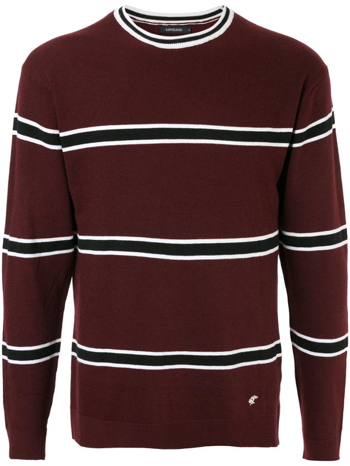 Loveless Striped Sweater - Red