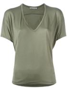 Acne Studios V-neck T-shirt, Women's, Size: Large, Green, Lyocell