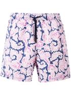 Etro Printed Swim Shorts, Men's, Size: Medium, Pink/purple, Nylon