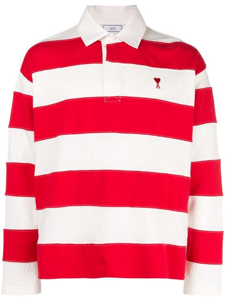 Ami Paris Bicolor Polo Shirt - White