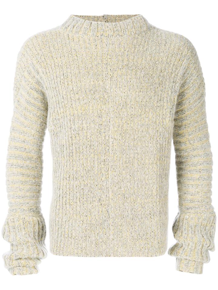 Eckhaus Latta Marled Rib Knit Sweater - Nude & Neutrals