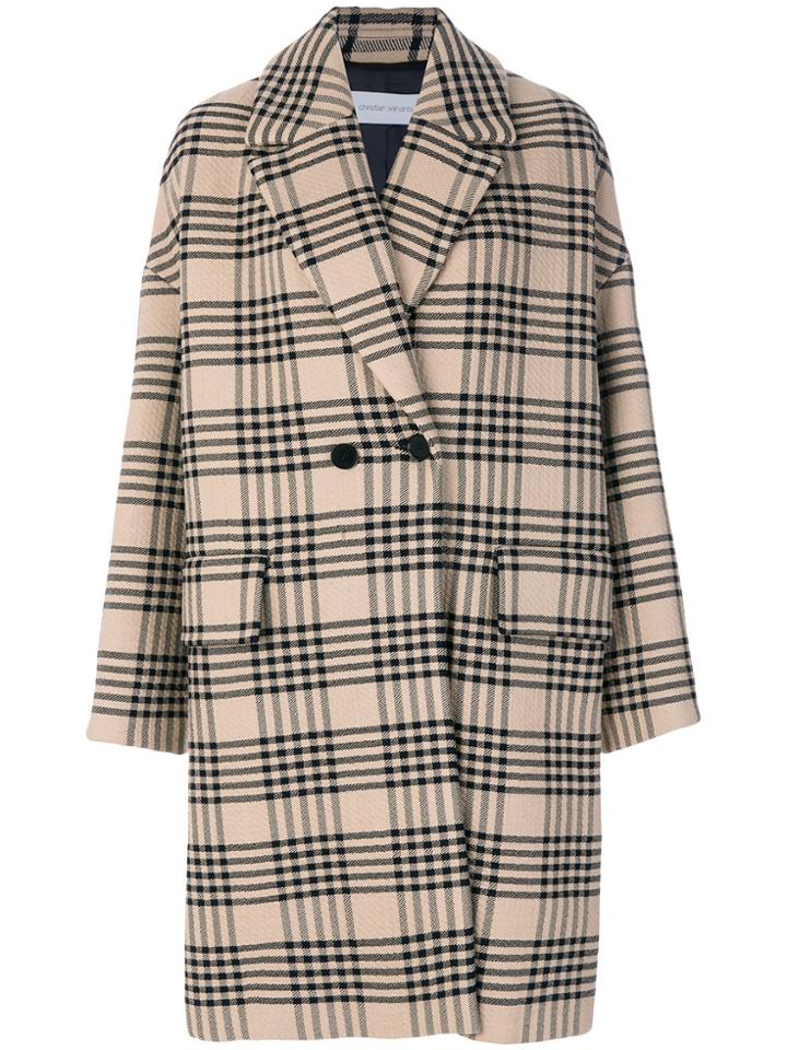 Christian Wijnants Checked Coat - Nude & Neutrals