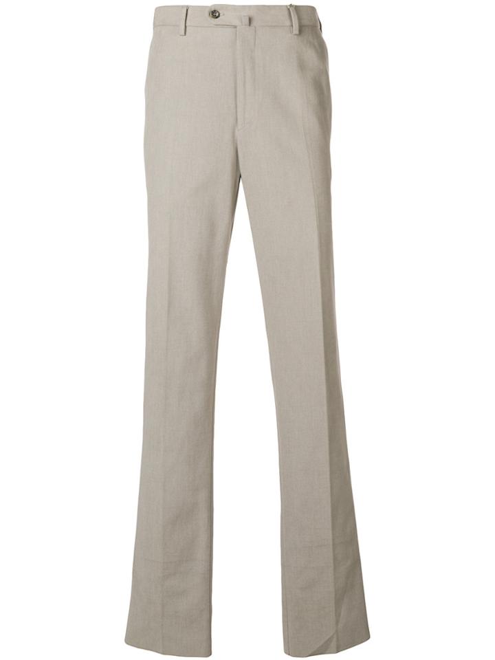 Loro Piana Creased Straight Leg Trousers - Nude & Neutrals