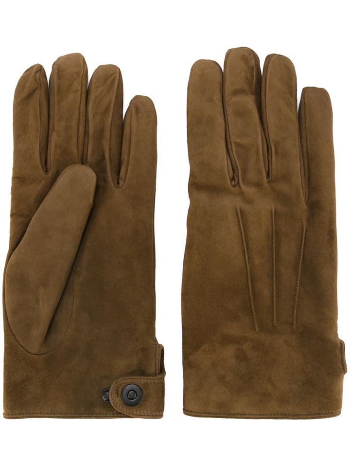 Lanvin Suede Gloves, Men's, Size: 9, Brown, Cashmere/wool/calf Suede