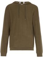 Lot78 Stripe Detail Drawstring Cotton-blend Hoodie - Green