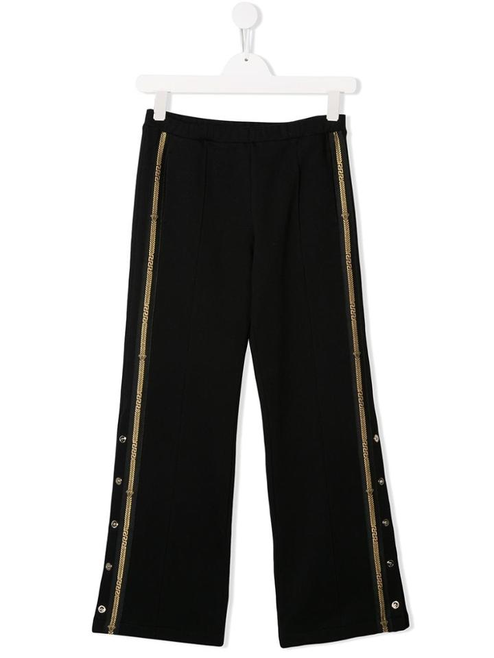 Young Versace Cornici Tape Joggers - Black
