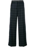 Elizabeth And James Woven Grid Palazzo Pants - Blue