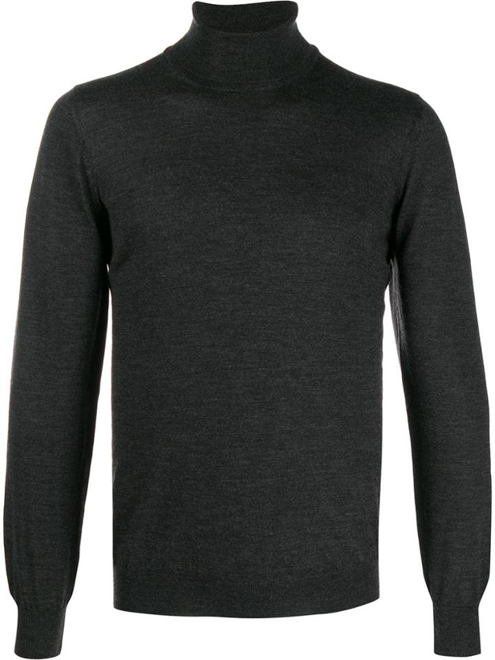 Tagliatore Fine Knit Roll Neck Jumper - Grey