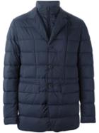 Herno Buttoned Padded Jacket, Men's, Size: 54, Blue, Polyamide/feather Down