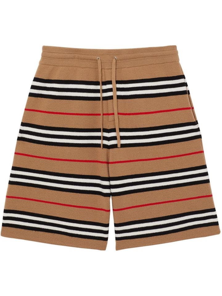 Burberry Monogram Motif Merino Wool Drawcord Shorts - Yellow