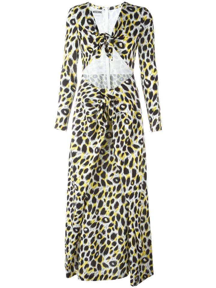 Moschino Leopard Print Maxi Dress - Black