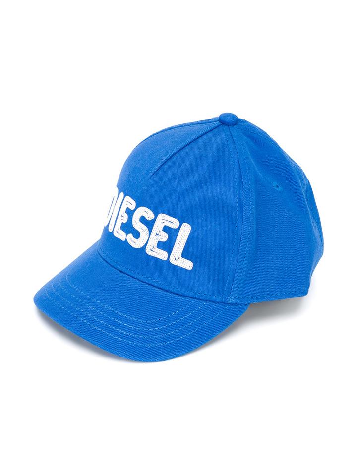 Diesel Kids - Embroidered Logo Cap - Kids - Cotton - 50 Cm, Blue