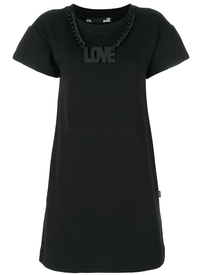 Love Moschino Love Necklace T-shirt Dress - Black