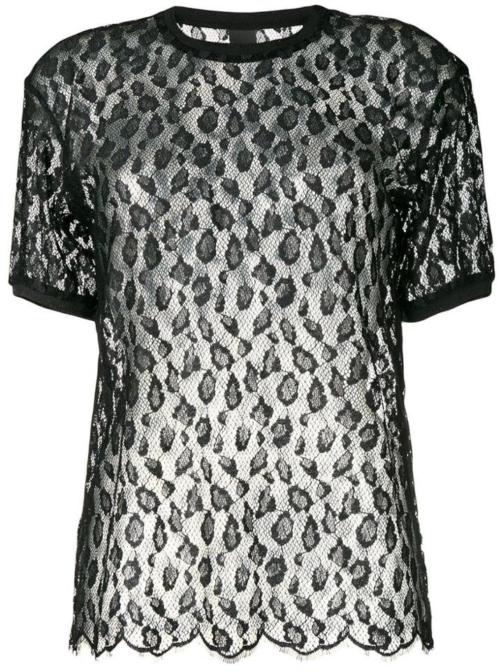 Pinko Fishnet Short Sleeved Blouse - Black